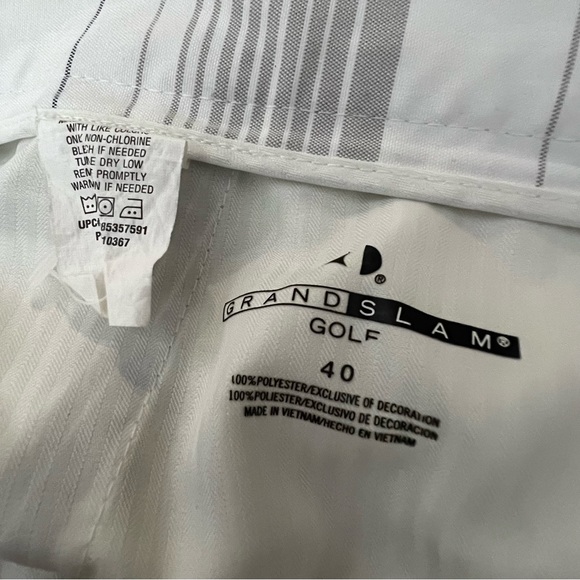 Grand Slam Golf Mens Flat Front Chino Shorts White Plaid Size 40 Polyester. - Picture 8 of 10